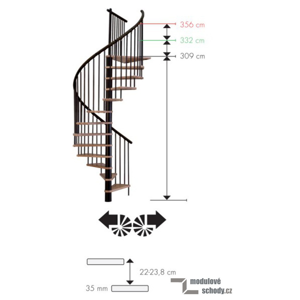 Točitésegmentové schodiště Minka Rondo Spiral Wood