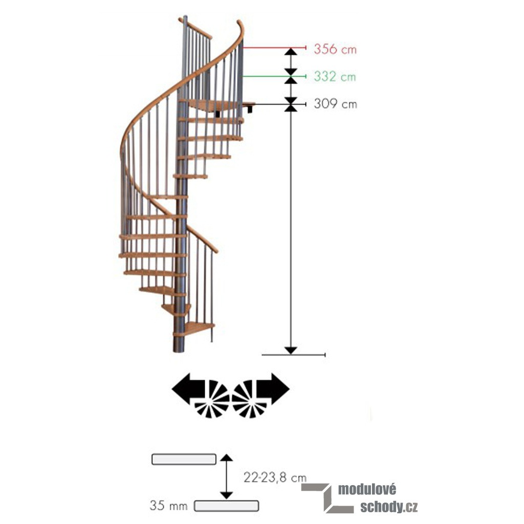 Točité segmentové schodiště Minka Rondo Spiral Wood